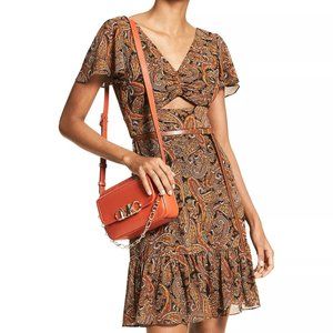 MICHAEL MICHAEL KORS Paisley Cut-out Minidress In Sienna